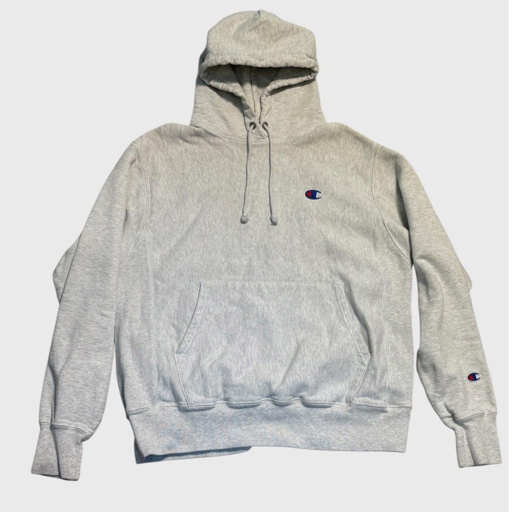 Champion Reverse Weave Hoodie Mens Medium Gray GF510 Pullover Sweatshirt